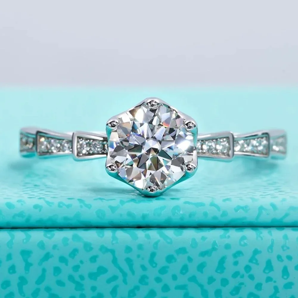 Certified 1ct. t.w. Moissanite Diamond Engagement Ring NEW E